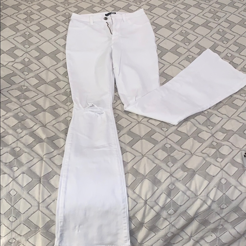 White Flared High Waisted Jeans